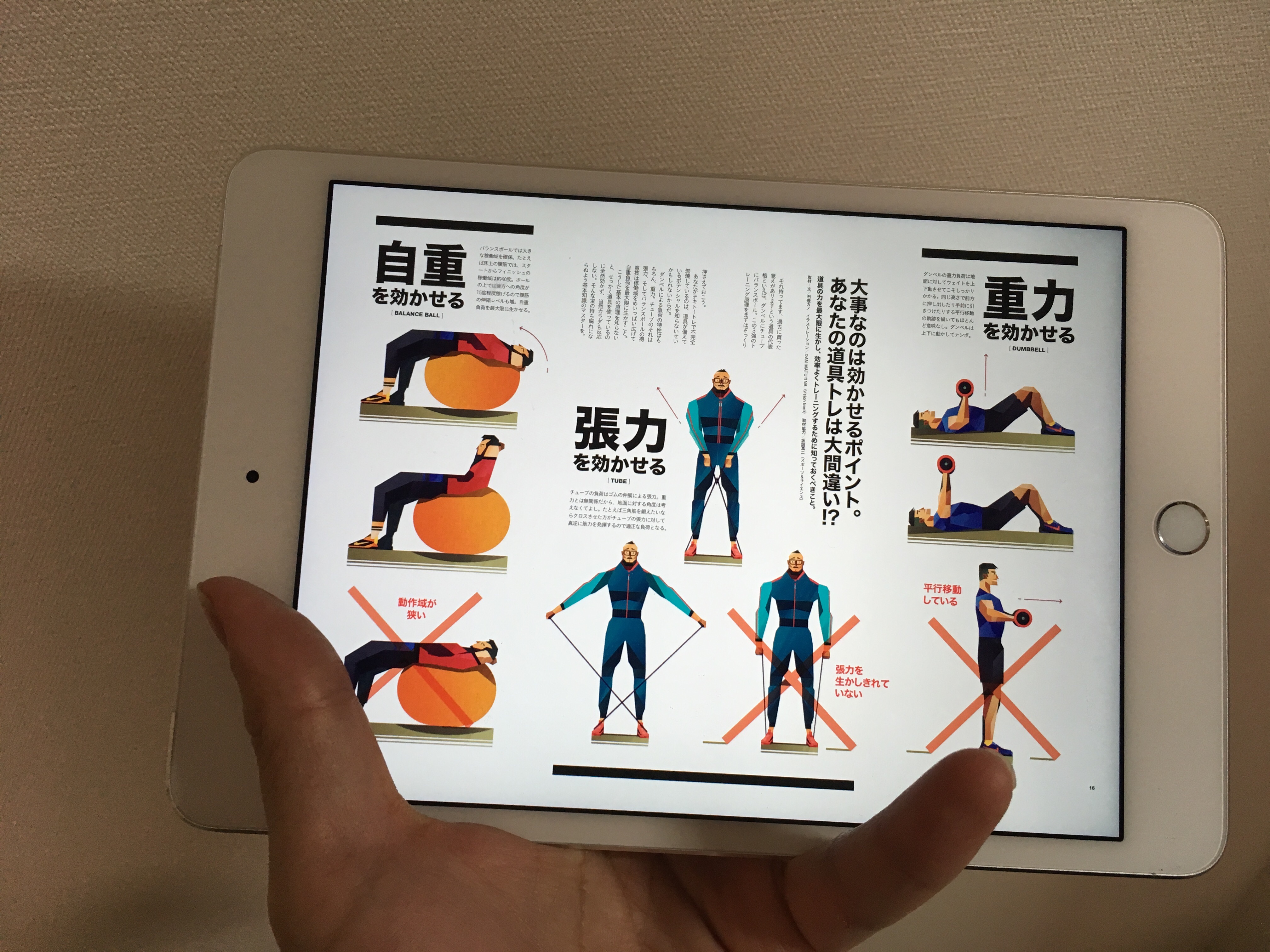 iPad mini4の用途：雑誌を読む